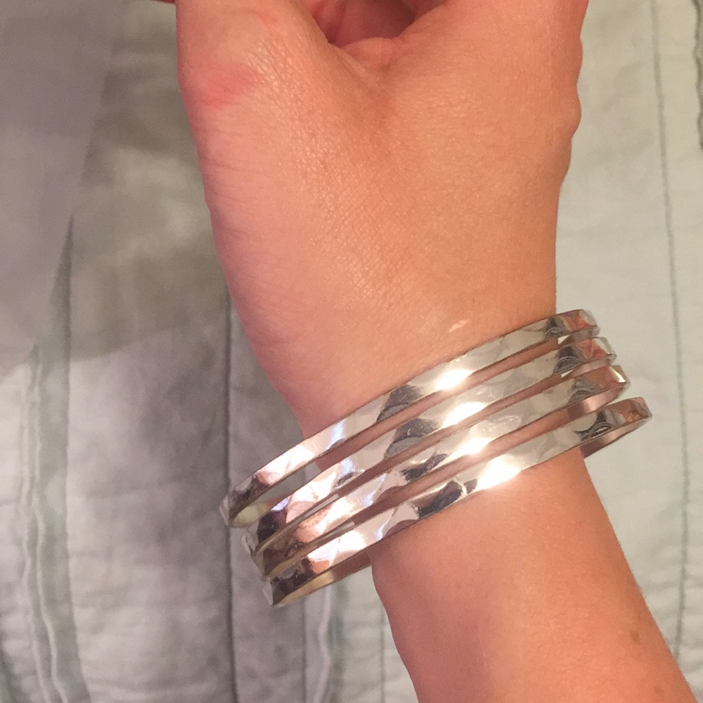 Set of 4 silver bracelets - Picture 1 of 3